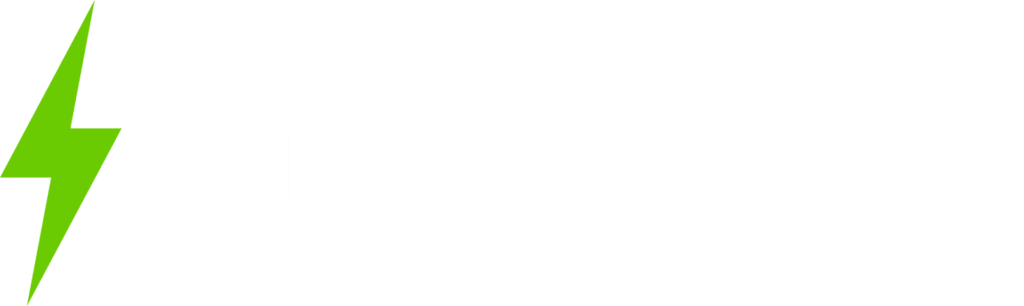 Kinda elteknik logotyp vit och grön